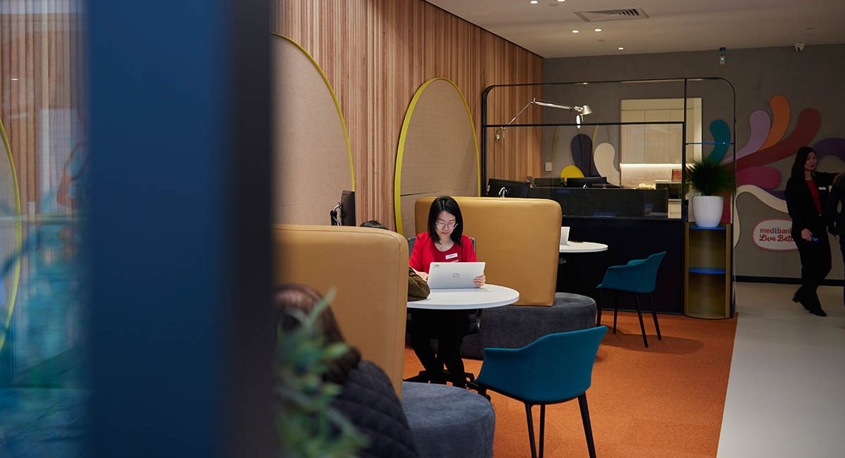 Medibank Fitout view of consultation desks